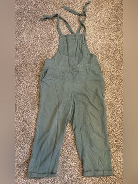 aerie || Green Lyocell Tie Strap Lightweight Overalls Size L